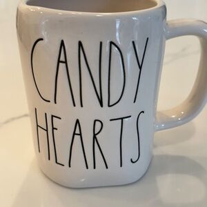 Rae Dunn CANDY HEARTS mug,cream double sided with xoxo heart, Valentines,Love